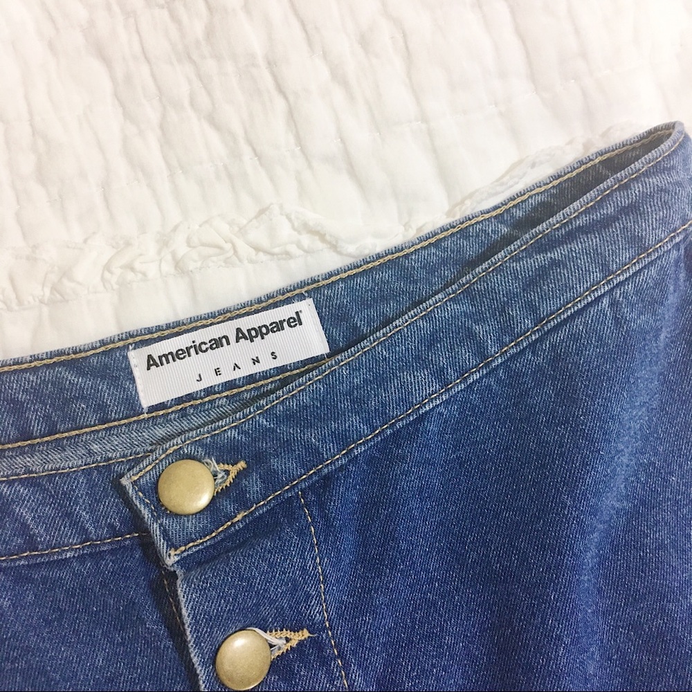 AMERICAN APPAREL π€ BUTTON DOWN MINI DENIM SKIRT - Picture 5 of 8